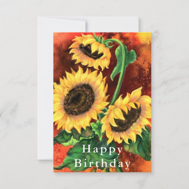 Carte d'anniversaire du tournesol (Devant)