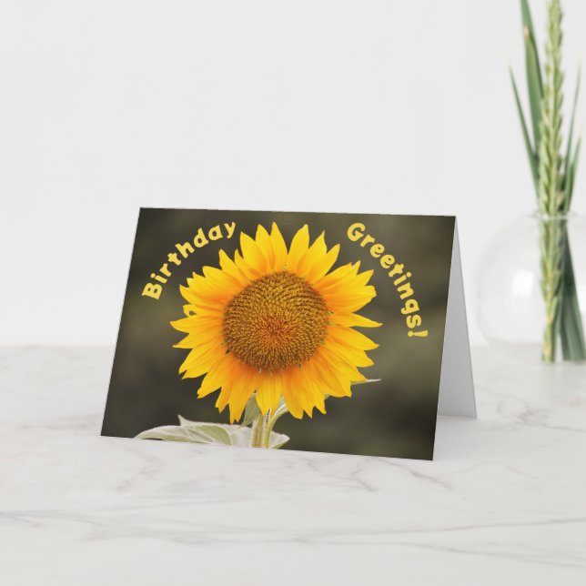 Carte d'anniversaire du tournesol grand et lumineu (Devant)