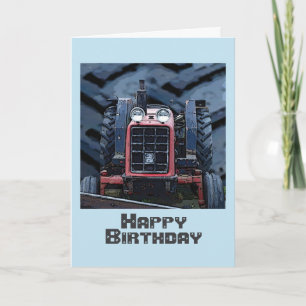 Carte d'anniversaire du tracteur