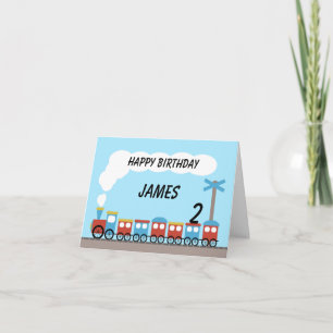 Carte d'anniversaire du train rouge pour enfants