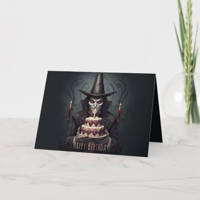 Carte d'anniversaire du Vampire Éffrayant Hallowee (Devant)