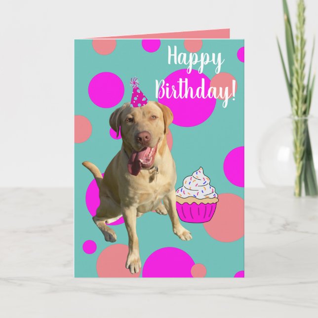Carte d'anniversaire Dudley Labrador (Devant)