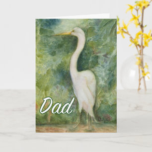 Carte d'anniversaire d'un oiseau blanc d'aigrette