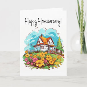 Carte d'anniversaire d'une année à la maison Summe