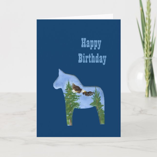 Carte d'anniversaire Eagle Horse (Devant)