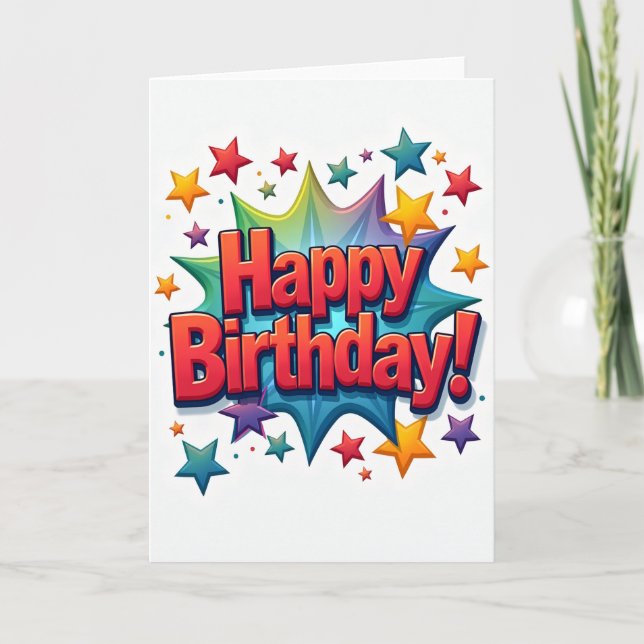 Carte d'anniversaire éclatante (Devant)