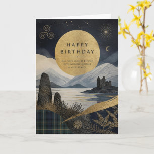 Carte d'anniversaire écossaise de château celtique