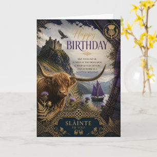 Carte d'anniversaire écossaise de voilier Highland