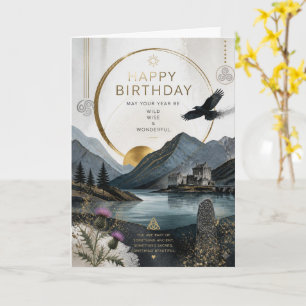 Carte d'anniversaire écossaise du château du corbe