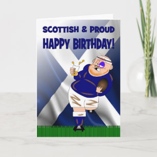 Carte d'anniversaire écossaise et fière bière rugb