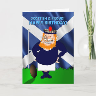 Carte d'anniversaire écossaise et fière rugby