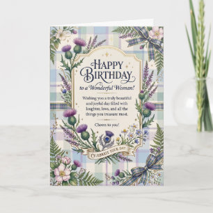 Carte d'anniversaire écossaise Purple Thistle