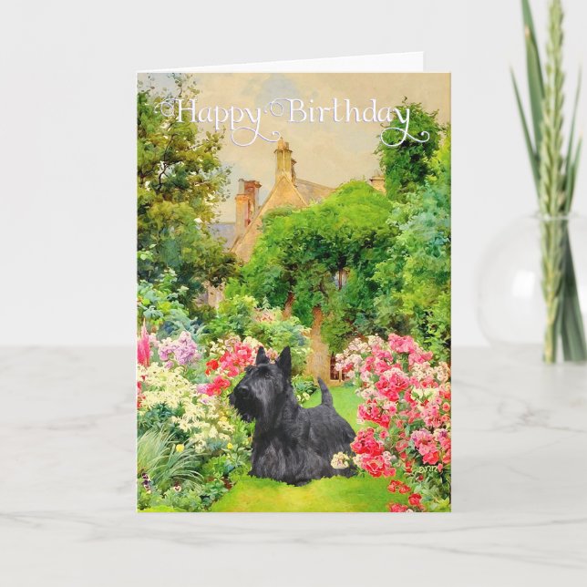 Carte d'anniversaire écossaise Terrier (Devant)
