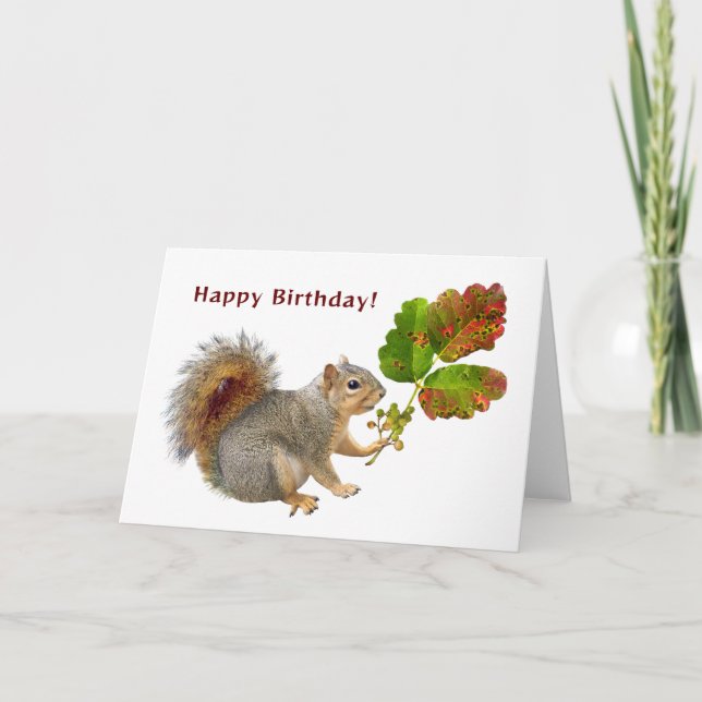Carte d'anniversaire Écureuil avec Sumac vénéneux (Devant)