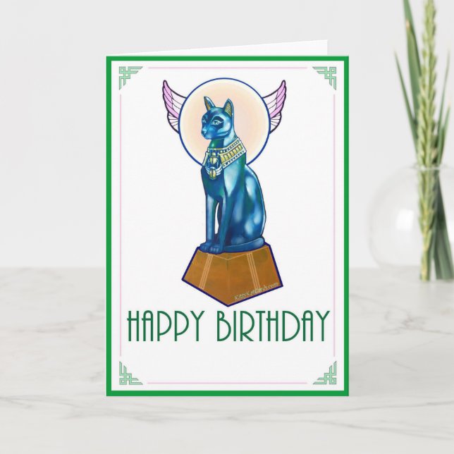 Carte d'anniversaire égyptienne pour chats (Devant)