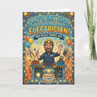 Carte d'anniversaire Électricien