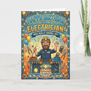 Carte d'anniversaire Électricien