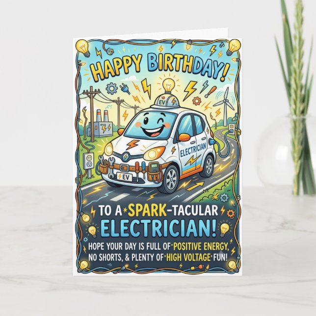 Carte d'anniversaire Électricien (Devant)