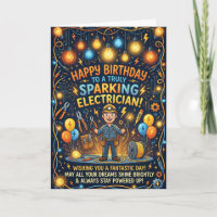Carte d'anniversaire Électricien