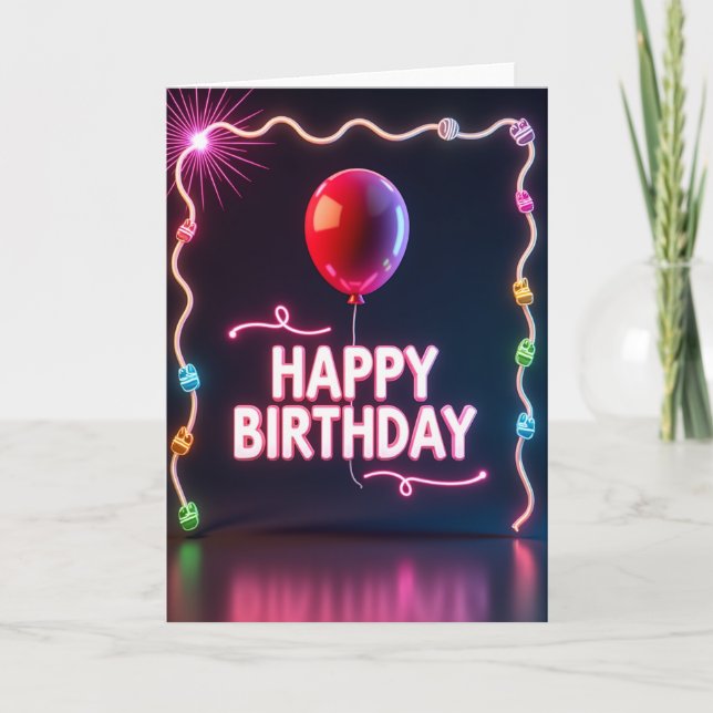 Carte d'anniversaire électrique (Devant)