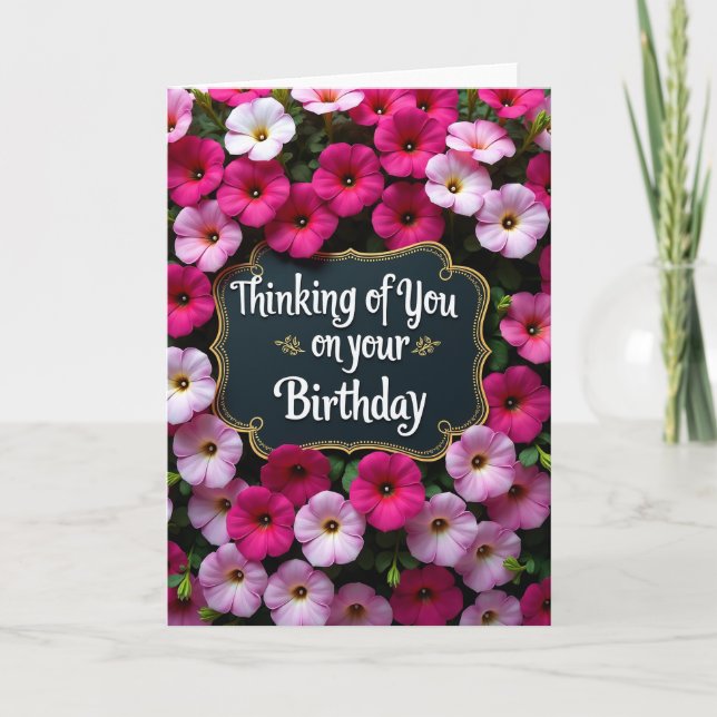 Carte d'anniversaire Élégance Florale (Devant)