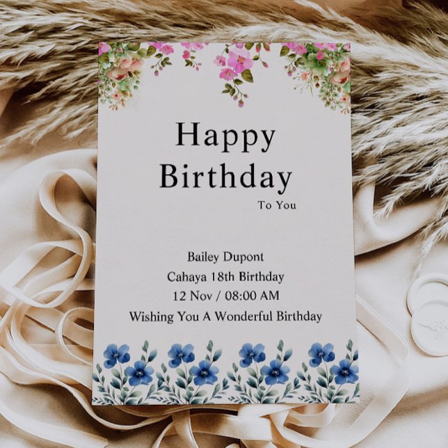 Carte d'anniversaire élégante (Elegant Happy Birthday Card)