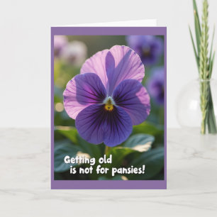 Carte d'anniversaire élégante à fleur violette
