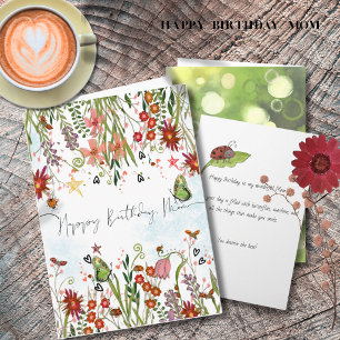 Carte d'anniversaire élégante à l'aquarelle floral