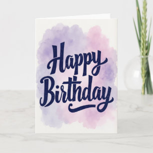Carte d'anniversaire élégante à l'encre indigo