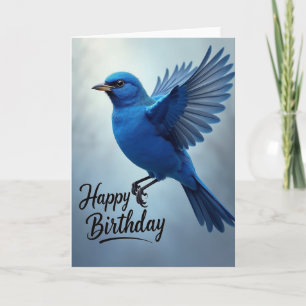 Carte d'anniversaire élégante à oiseau ailé