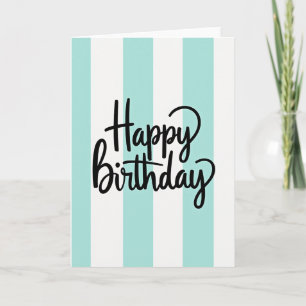 Carte d'anniversaire élégante à rayures