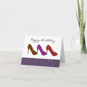 Carte d'anniversaire élégante à talons hauts