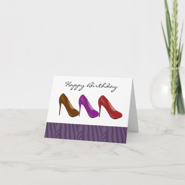 Carte d'anniversaire élégante à talons hauts (Devant)
