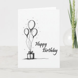Carte d'anniversaire élégante avec dessin