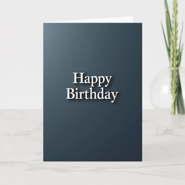 Carte d'anniversaire élégante avec ombre sarcelle (Devant)