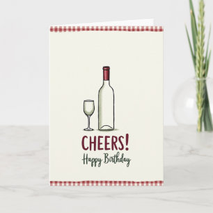 Carte d'anniversaire élégante en forme de bouteill