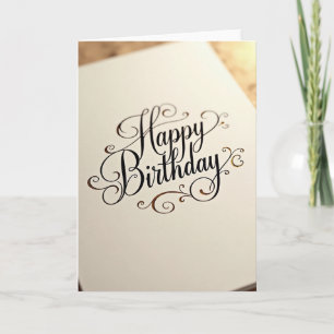 Carte d'anniversaire élégante en ivoire