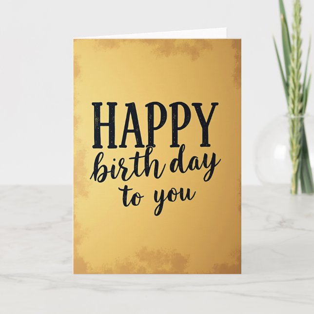 Carte d'anniversaire élégante en or (Devant)