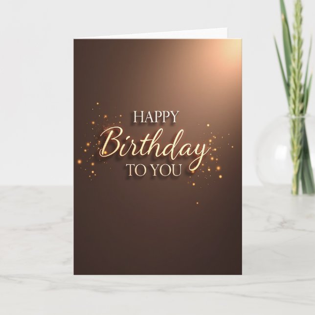 Carte d'anniversaire élégante en or (Devant)