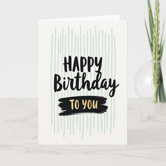 Carte d'anniversaire élégante en or Script (Devant)