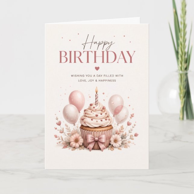 Carte d'anniversaire élégante et joyeuse (Devant)