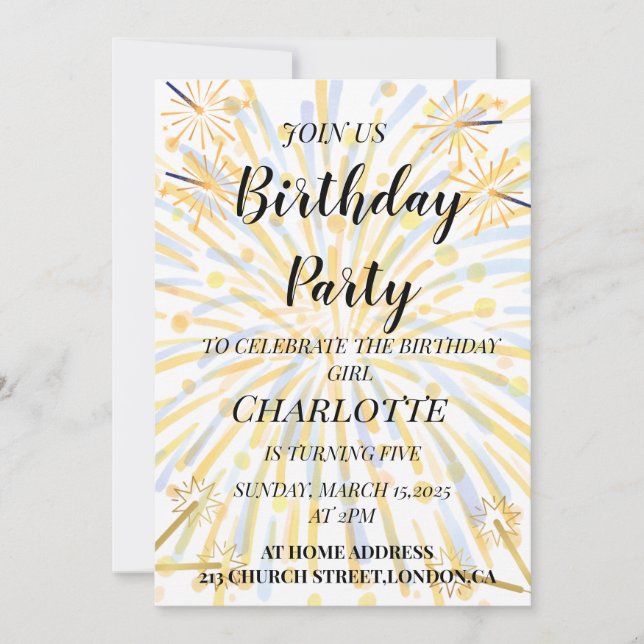 Carte d'anniversaire élégante et joyeuse (Devant)
