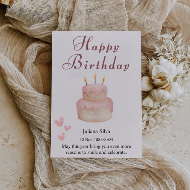 Carte d'anniversaire élégante et joyeuse (Elegant Happy Birthday Card)