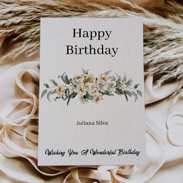 Carte d'anniversaire élégante et joyeuse (Elegant Happy Birthday Card)