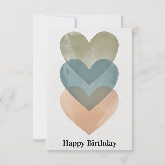 Carte d'anniversaire élégante et minimaliste avec  (Devant)