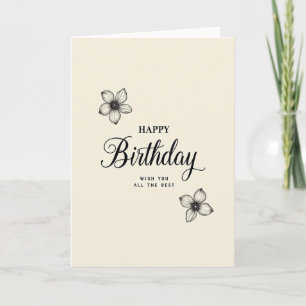 Carte d'anniversaire élégante florale