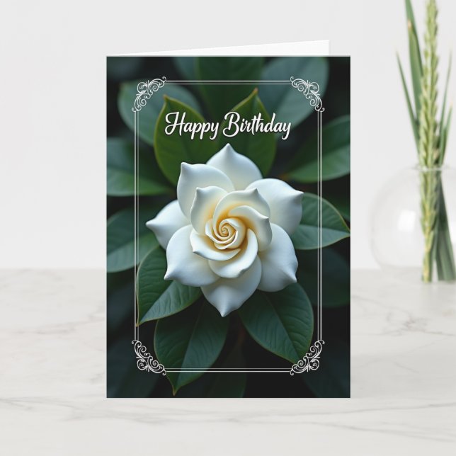 Carte d'anniversaire élégante florale (Devant)