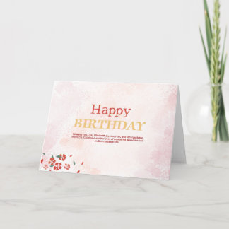 Carte d'anniversaire élégante florale – Aquarelle 