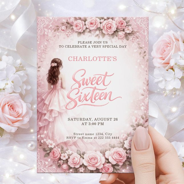 Carte d'anniversaire élégante florale pour une Swe (Créateur téléchargé)