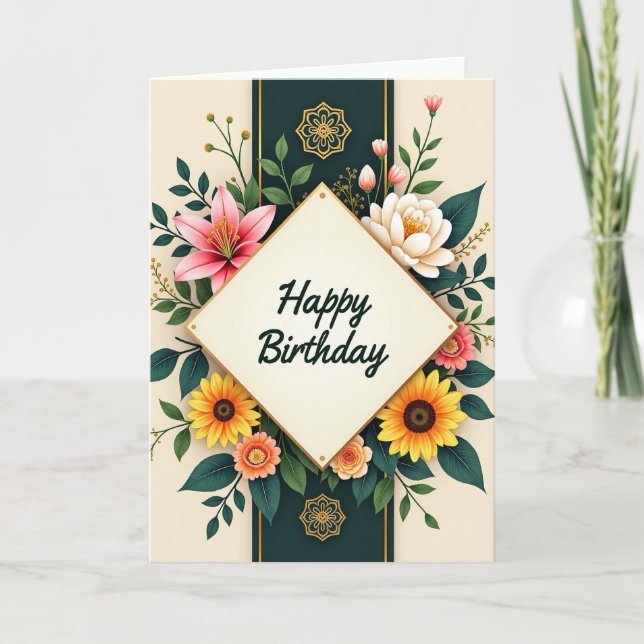Carte d'anniversaire Elégante Lily (Devant)